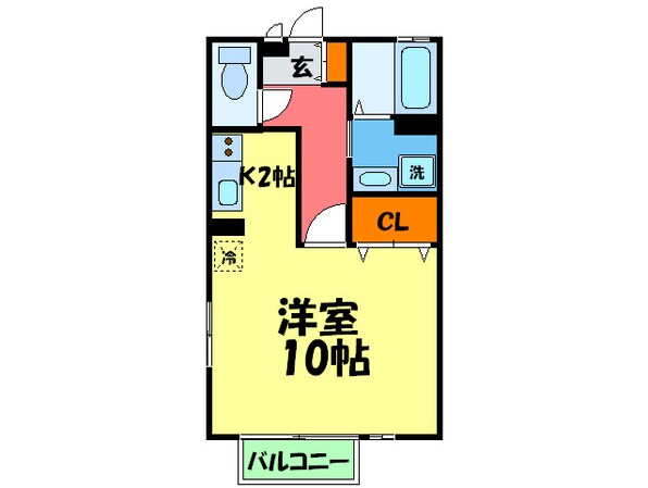 ハイツハ－バ－の物件間取画像